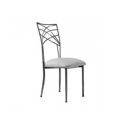 Silver Lattice Crescent Chair